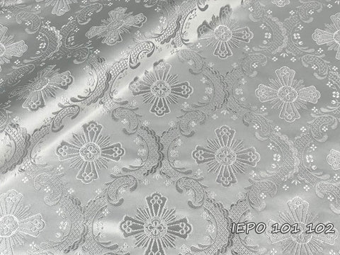 Metallic brocade jacquard fabric with crosses (IERO 101)