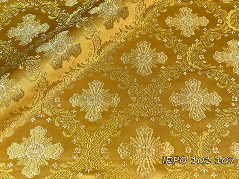 Metallic brocade jacquard fabric with crosses (IERO 101)