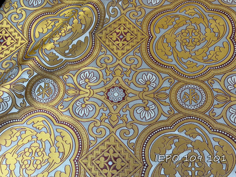 Clerical brocade Alpha-Omega, Chi-Rho with crosses (IERO 109)