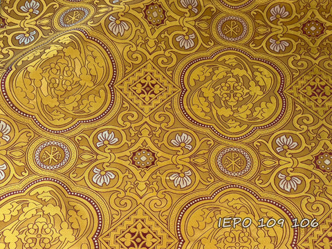 Clerical brocade Alpha-Omega, Chi-Rho with crosses (IERO 109)