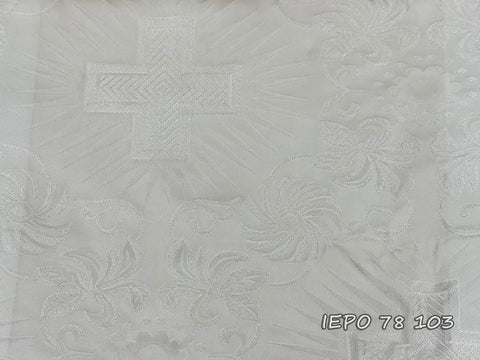 Clerical light-weight rayon fabric with crosses and flowers (IERO 78)