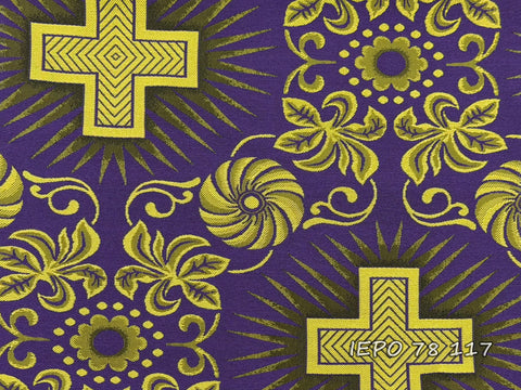 Clerical light-weight rayon fabric with crosses and flowers (IERO 78)