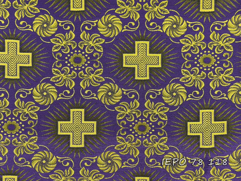 Clerical light-weight rayon fabric with crosses and flowers (IERO 78)
