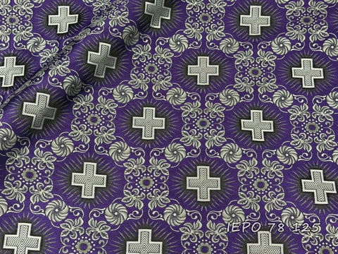 Clerical light-weight rayon fabric with crosses and flowers (IERO 78)