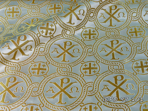 Ecclesiastical brocade fabric Alpha-Omega, Chi-Rho (IERO 97)