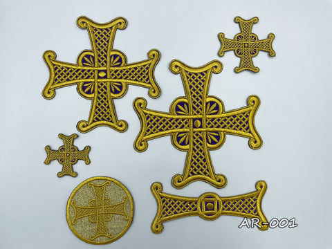 Set of Archieratic crosses AR-001 in three colors