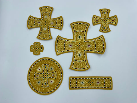 Set of Archieratic crosses ‘Smalto’ with gold base