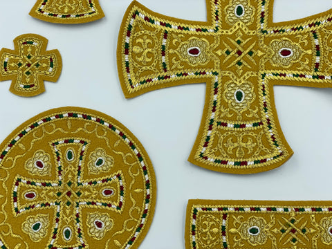 Set of Archieratic crosses ‘Smalto’ with gold base