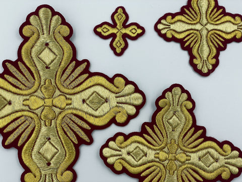 Set of embroidered crosses ‘Alexandria’ in 6 colors