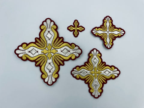 Set of embroidered crosses ‘Alexandria’ in 6 colors