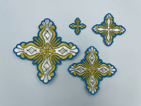 Set of embroidered crosses ‘Alexandria’ in 6 colors