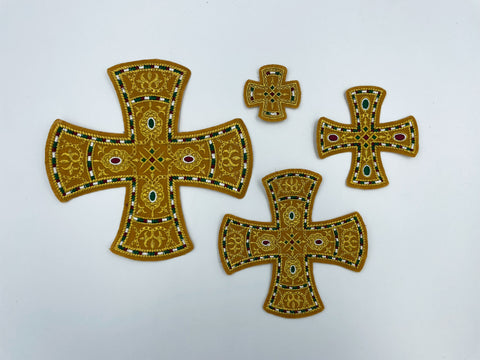 Set of embroidered crosses ‘SMALTO’ in 4 colors