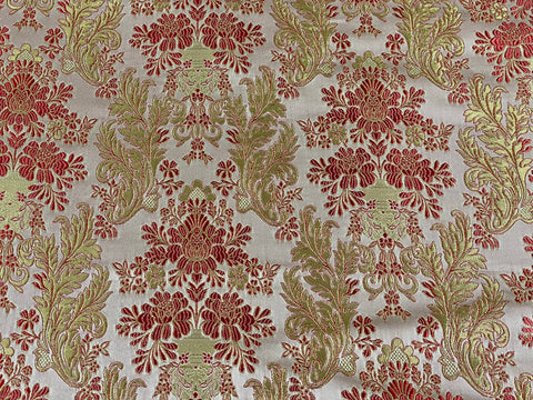 STOCK 6.2m Priestly fabric IERO 82 - champagne pink/light gold/red