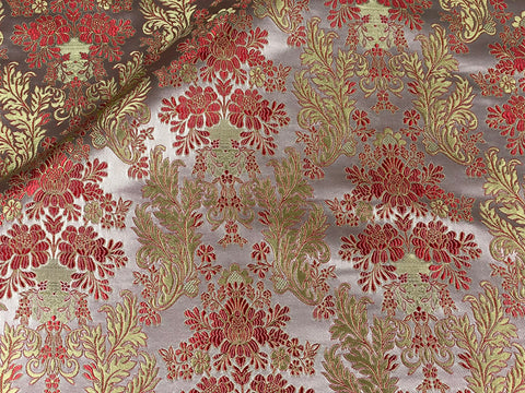 STOCK 6.2m Priestly fabric IERO 82 - champagne pink/light gold/red