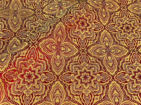 STOCK 3.6m Priestly fabric with Crosses IERO 35 - red/gold