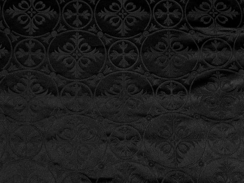 STOCK 2.7m Priestly rayon fabric with crosses IERO 32 - black