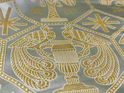 STOCK 2m Priestly fabric IERO 89 - white/gold