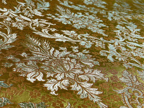 STOCK 3.5m Priestly fabric IERO 6 - gold/silver/terracotta