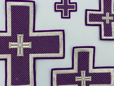 Set of embroidered crosses ‘Paros’ in 5 colors
