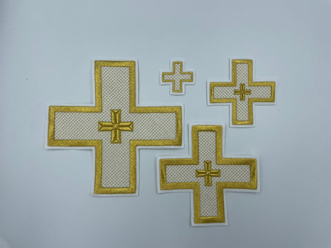 Set of embroidered crosses ‘Paros’ in 5 colors