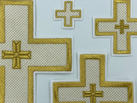 Set of embroidered crosses ‘Paros’ in 5 colors