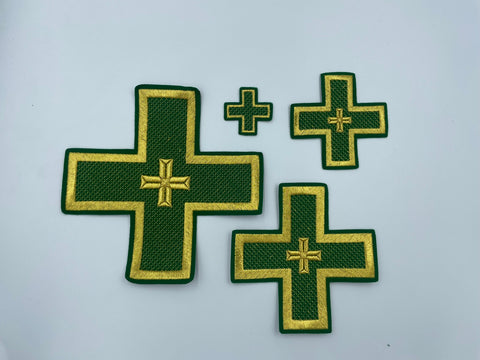 Set of embroidered crosses ‘Paros’ in 5 colors