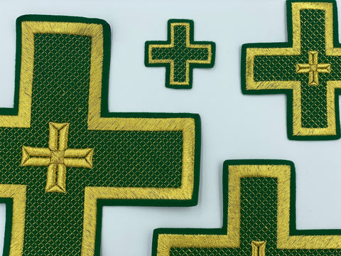 Set of embroidered crosses ‘Paros’ in 5 colors
