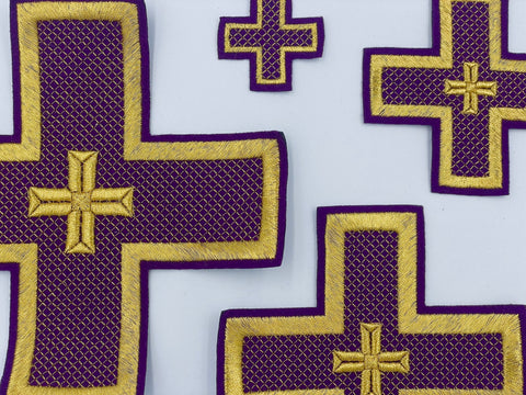 Set of embroidered crosses ‘Paros’ in 5 colors