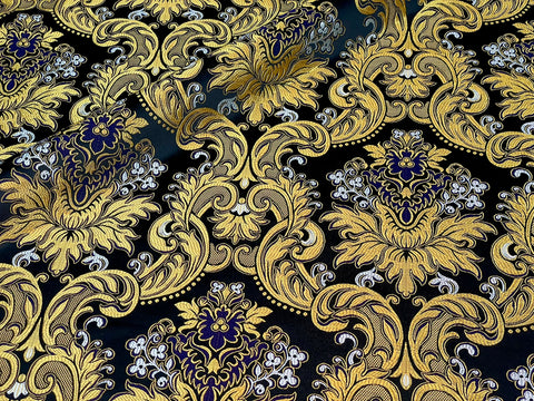 STOCK 2m Priestly fabric IERO 10 – black/purple/gold