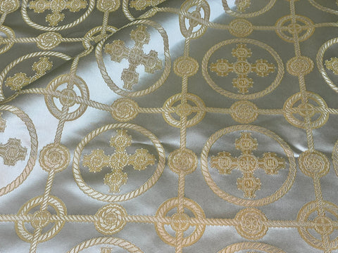 STOCK 2.3m Priestly fabric with crosses IERO 46 – white/light gold