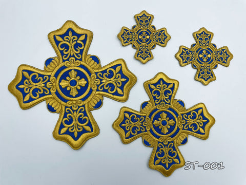 Set of embroidered crosses ST-001 in 4 colors