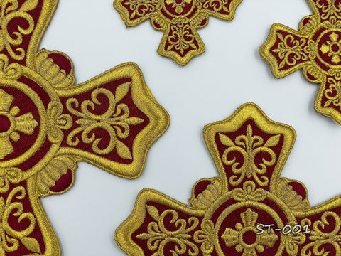 Set of embroidered crosses ST-001 in 4 colors