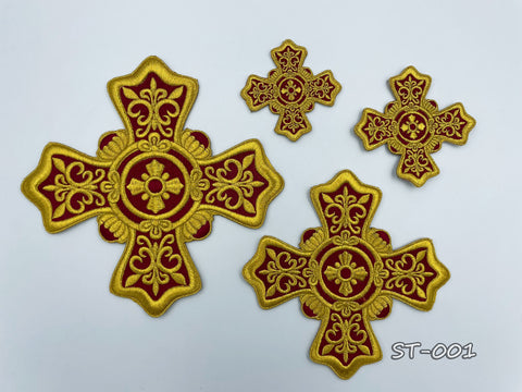 Set of embroidered crosses ST-001 in 4 colors