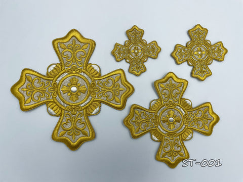 Set of embroidered crosses ST-001 in 4 colors