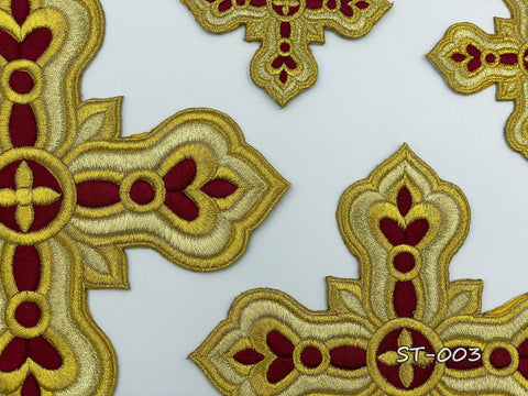 Set of embroidered crosses ST-003 in 4 colors
