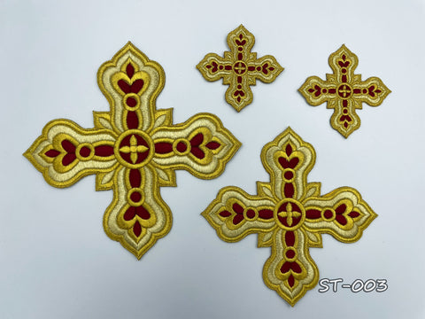 Set of embroidered crosses ST-003 in 4 colors