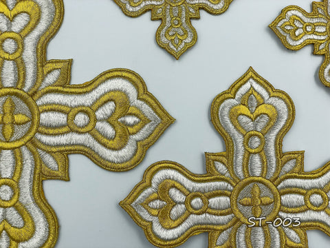Set of embroidered crosses ST-003 in 4 colors