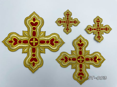 Set of embroidered crosses ST-003 in 4 colors