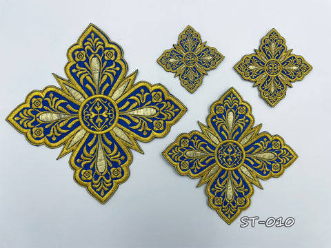 Set of embroidered crosses ST-010 in 3 colors