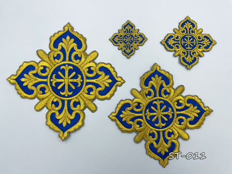 Set of embroidered crosses ST-011 in 10 colors