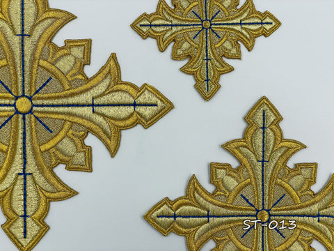 Set of embroidered crosses ST-013 in 3 colors