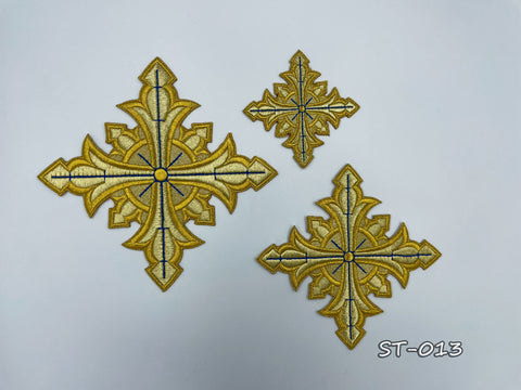 Set of embroidered crosses ST-013 in 3 colors