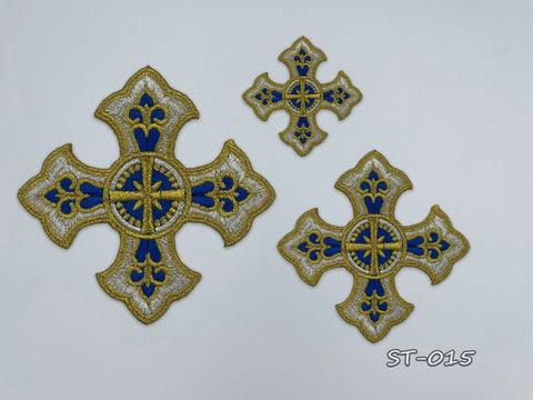 Set of embroidered crosses ST-015 in 4 colors