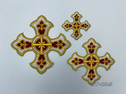 Set of embroidered crosses ST-015 in 4 colors