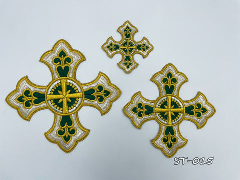 Set of embroidered crosses ST-015 in 4 colors