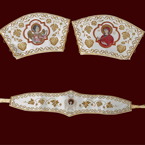 Set cuffs and a belt ‘The Evangelists’ On white background -  Liturgical Fabrics