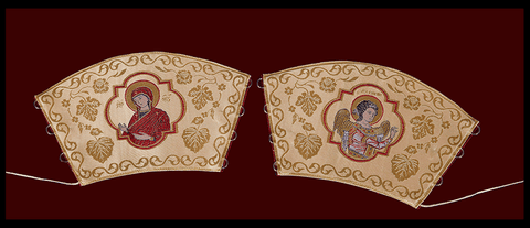 Set cuffs and a belt ‘The Evangelists’ On gold background -  Liturgical Fabrics