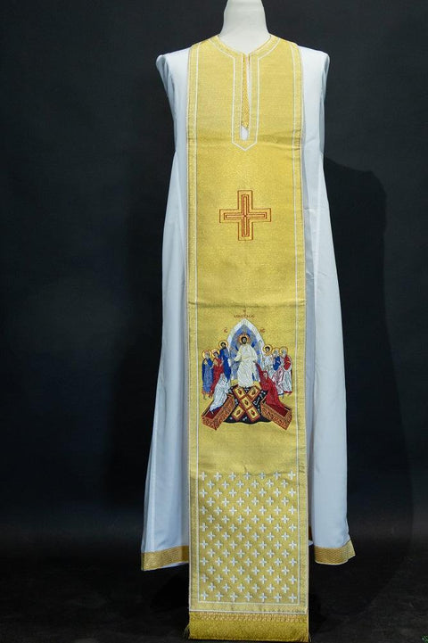 Epitrachelion ‘The Resurrection’ on a gold background -  Liturgical Fabrics