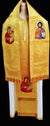 Epitrachelion ‘Panagia Vrefokratousa’ on a gold background with a blue cloak -  Liturgical Fabrics
