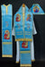 Epitrachelion ‘Panagia Vrefokratousa’ on a light blue background -  Liturgical Fabrics